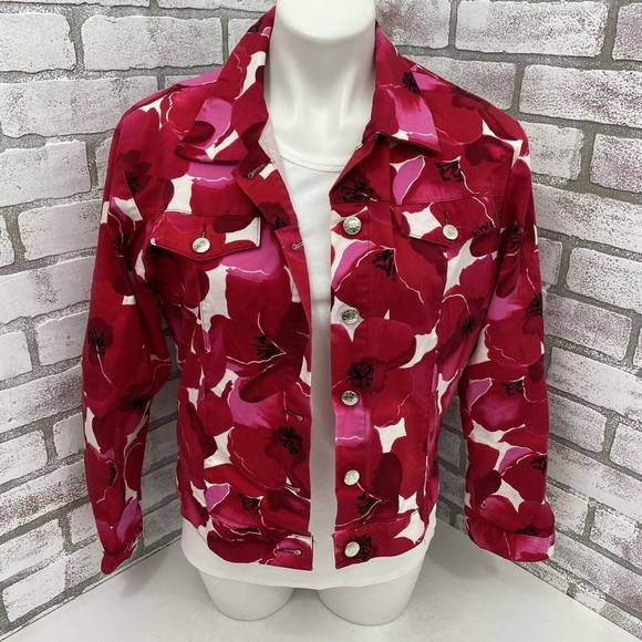 Lot of 3 Womens Tops Jacket Combo Large Blouse Tee Floral Pink Red Sweetheart - Picture 12 of 12